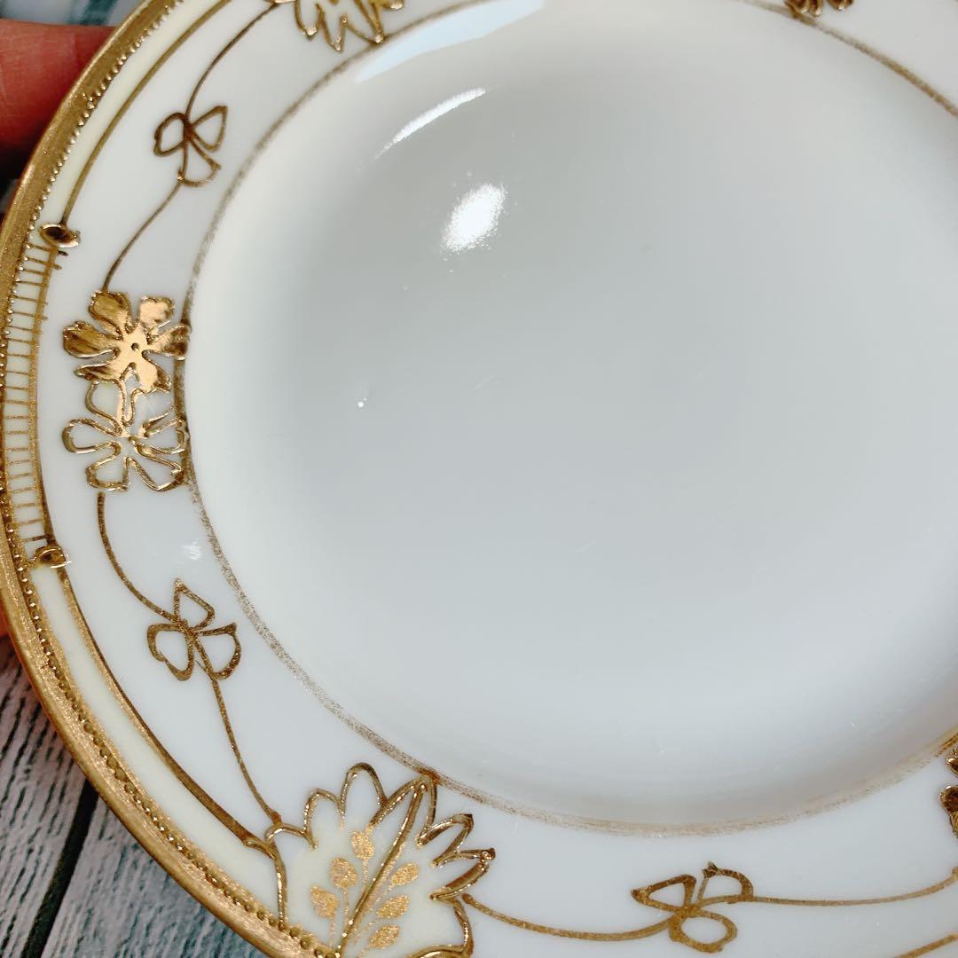オールドノリタケ 盛り上げ モリムラ ソース用 カップ＆ソーサー 足付き 金彩