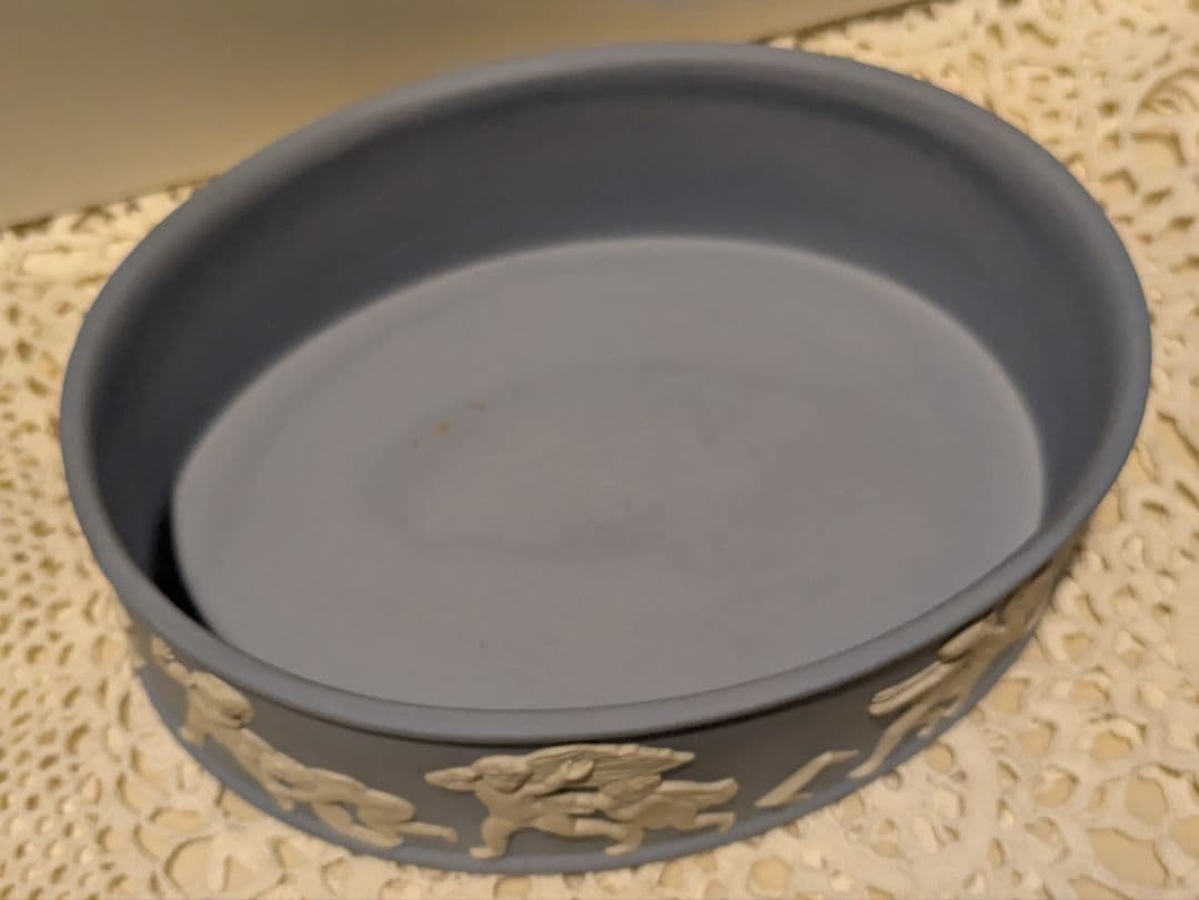 【未使用・レア】ウェッジウッド　ジャスパー　 トリンケットボックス お菓子入