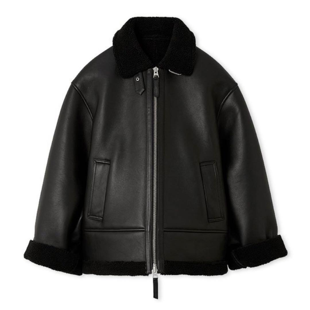 【即購入OK】styling/ ラムレザーフライトジャケット ブラック