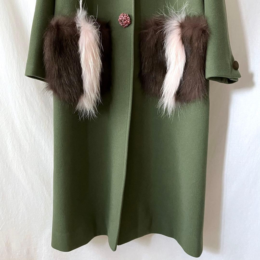 leur logette タスマニア ウールコート 1 M モスグリーン