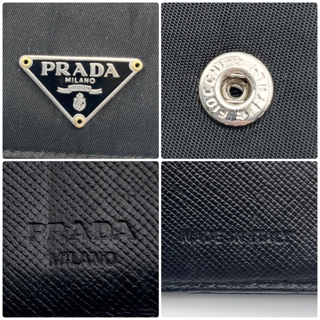PRADA　サフィアーノ　三つ折り財布　三角ロゴ　ナイロン　プラダ