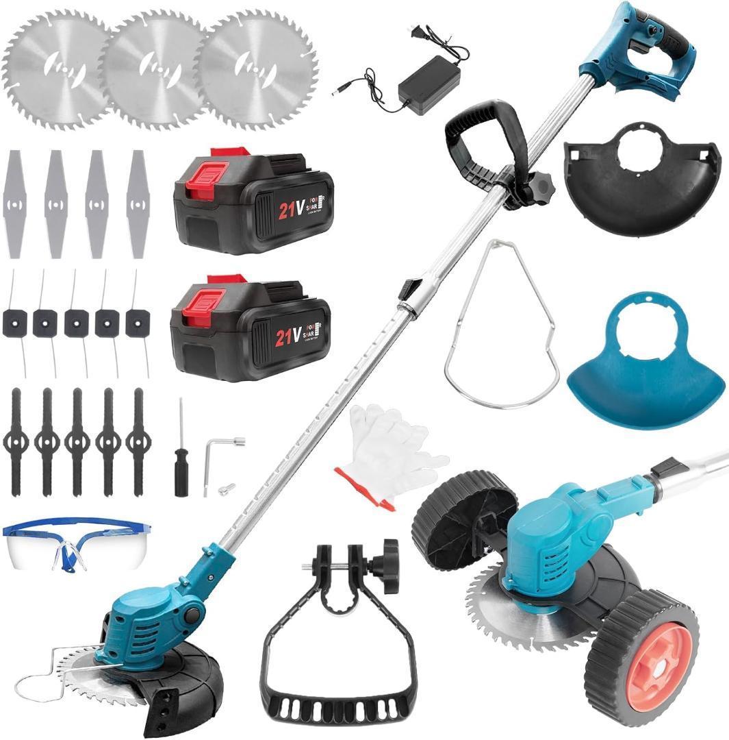 草刈り機 21V充電式 コードレス芝刈り機 4000mAhバッテリー 大容量