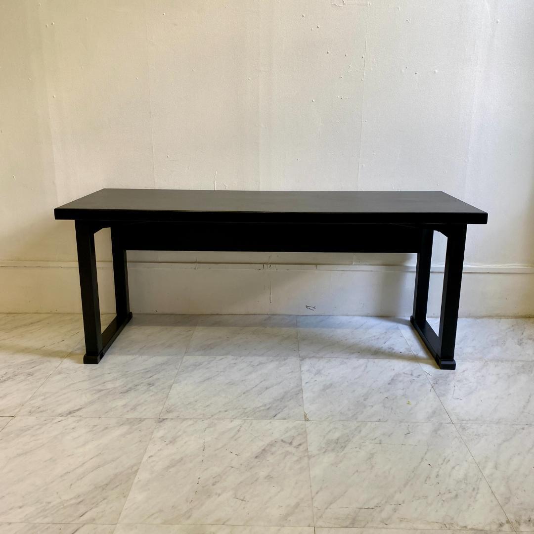 千翔 龍門堂 長テーブル 黒の木製テーブル8台セット 折りたたみ 和室