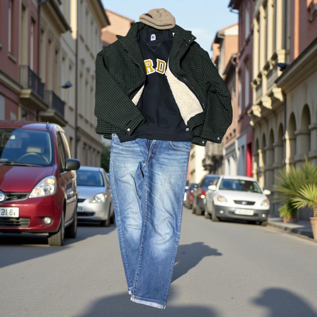 80’s Woolrich ウールハリントンジャケット USA製 短丈 裏ボア