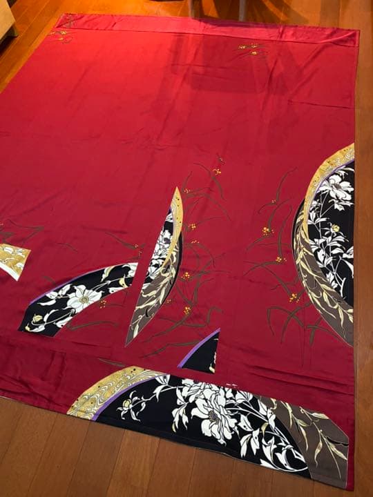 【新品未使用】正絹の着物 リメイク ベッドカバー