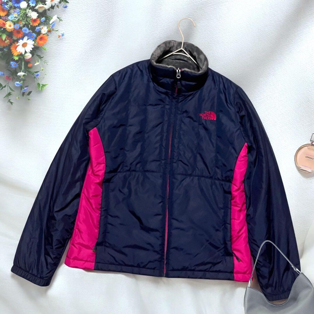THE NORTH FACE ダウンジャケット XL ネイビー/ピンク 裏起毛