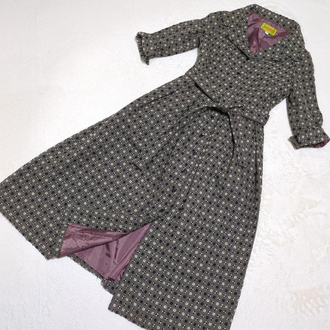 ホコモモラ/Jocomomola/ロングコート/刺繍/グレー/日本製/Ｌサイズ