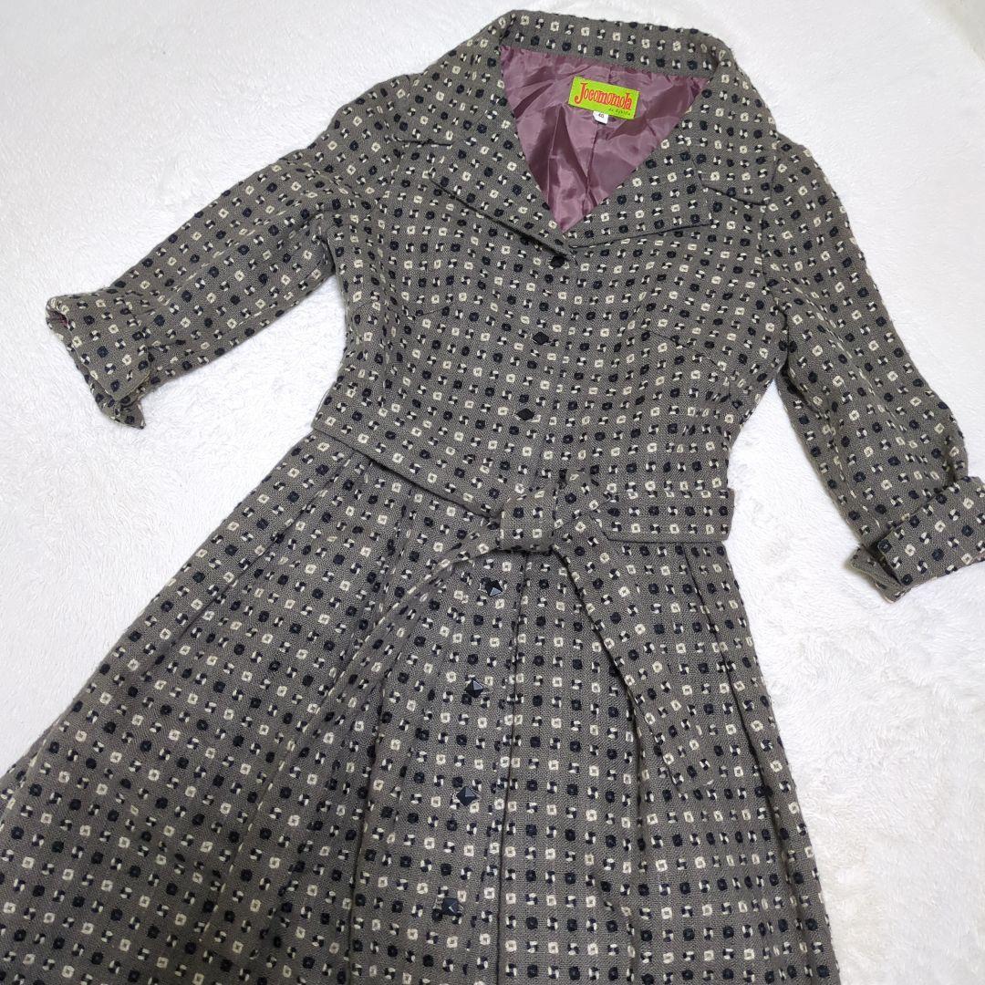 ホコモモラ/Jocomomola/ロングコート/刺繍/グレー/日本製/Ｌサイズ