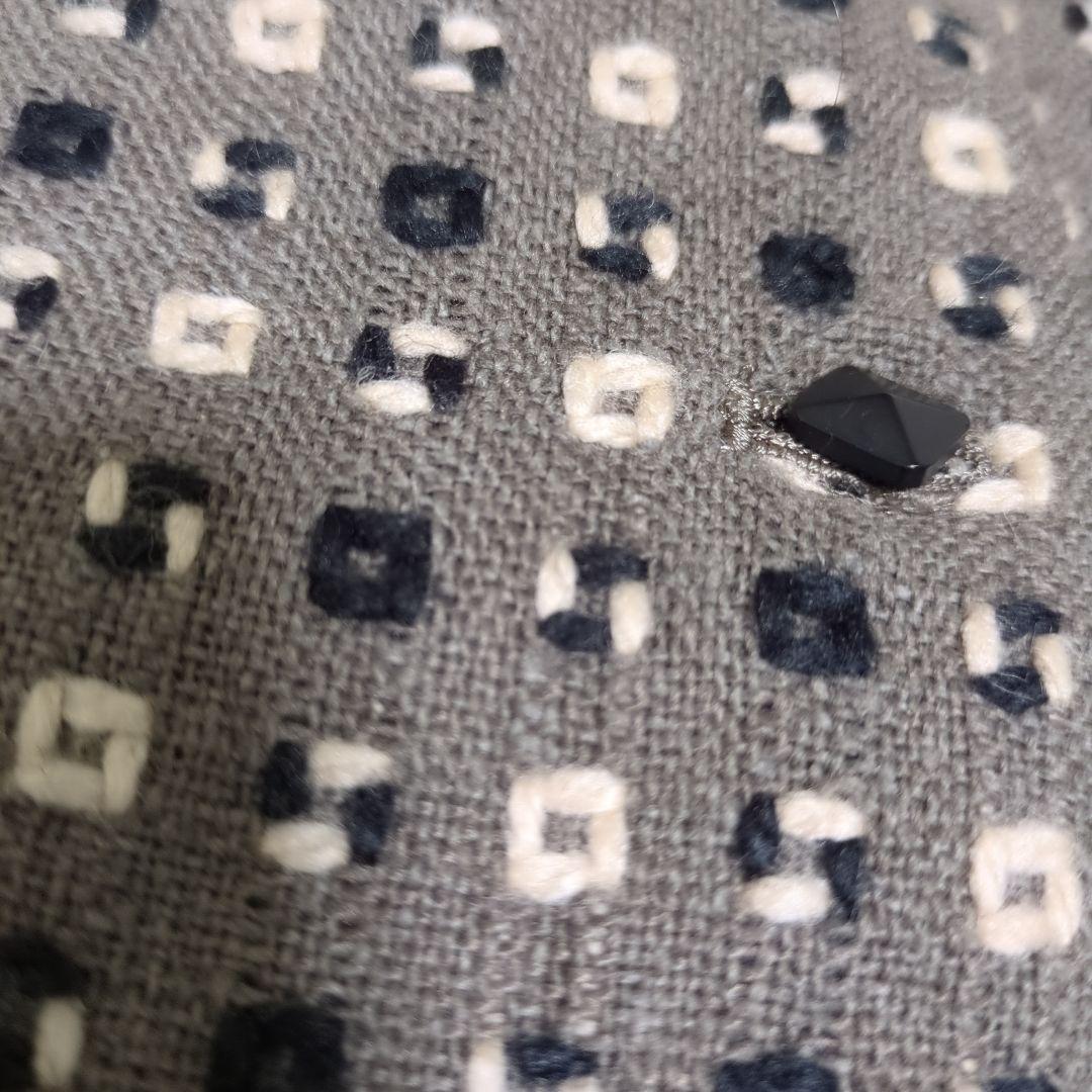 ホコモモラ/Jocomomola/ロングコート/刺繍/グレー/日本製/Ｌサイズ