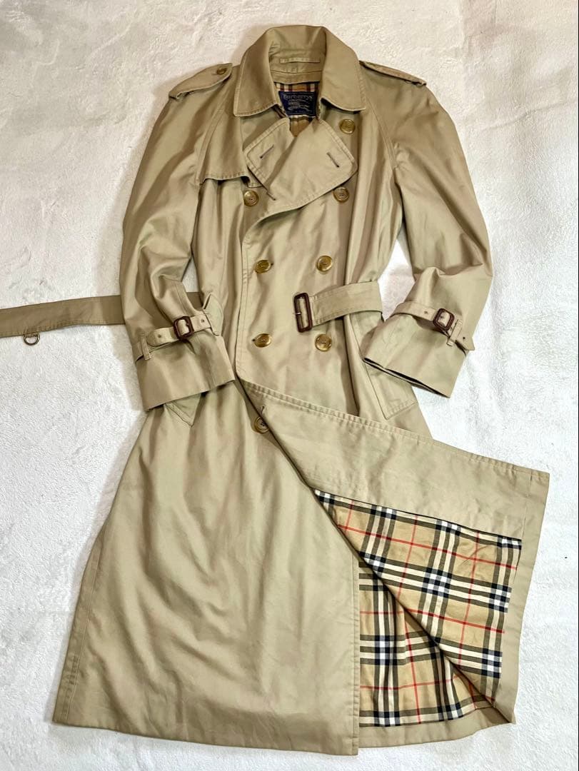 バーバリー　トレンチコート ロング120 裏地ノバチェック総柄　ベルト　XL￼
