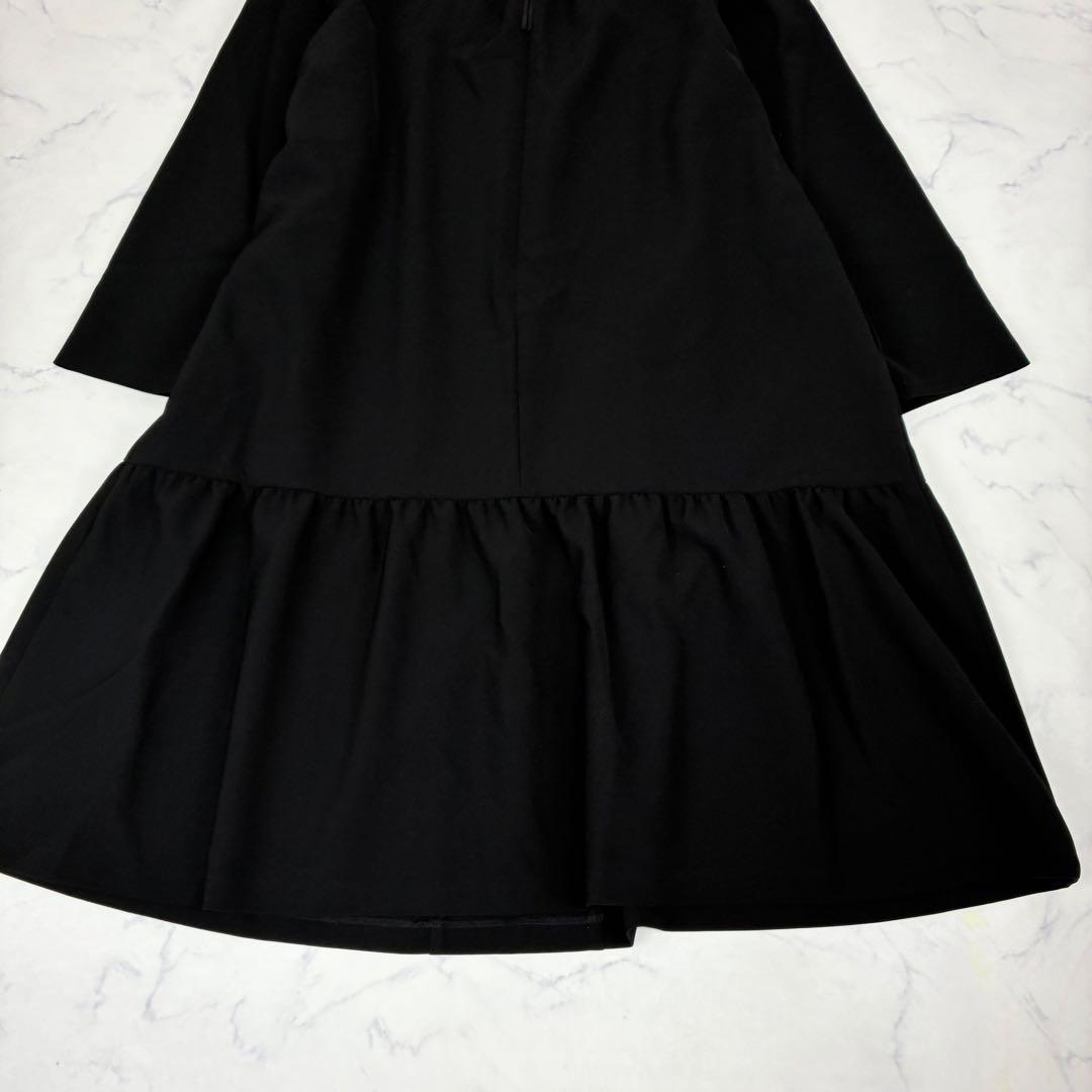 ローズティアラ　バックパールボタン ワンピース　大きいサイズ 46　ブラック