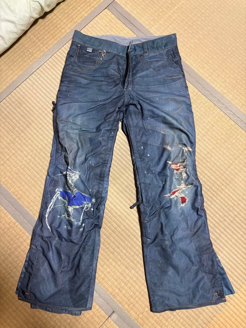 686 55 diesel コラボ　M ダメージ加工　スノーボード　パンツ
