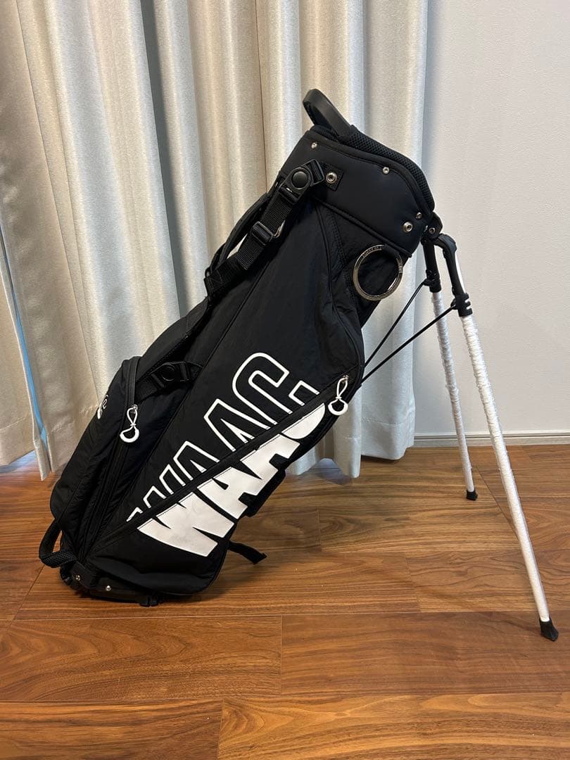 WAAC スタンドキャディバッグ　7インチ　カラー白黒　オシャレ