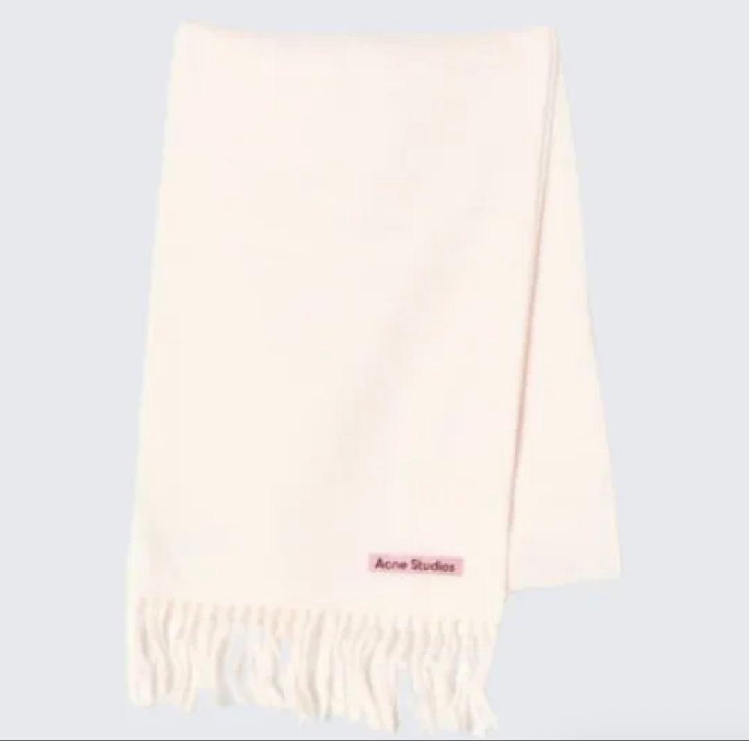 Acne Studios フリンジスカーフ クリーム色　マフラー　白