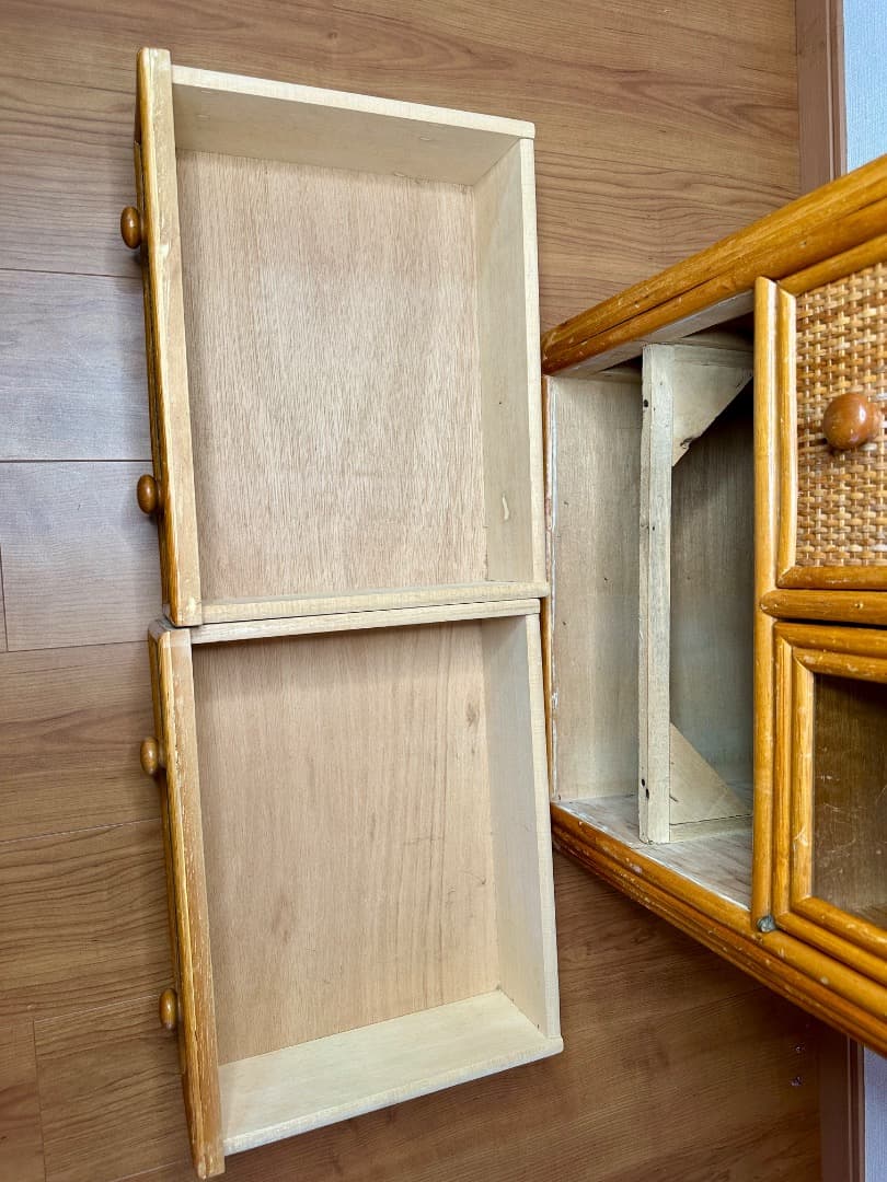 ラタンキャビネット 5段 籐家具