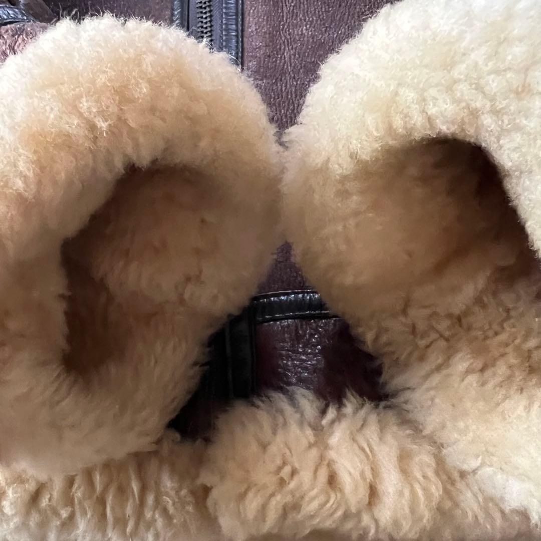 Bー3ラムレザー 本革フライトボアムートンジャケットブラウン90'00'