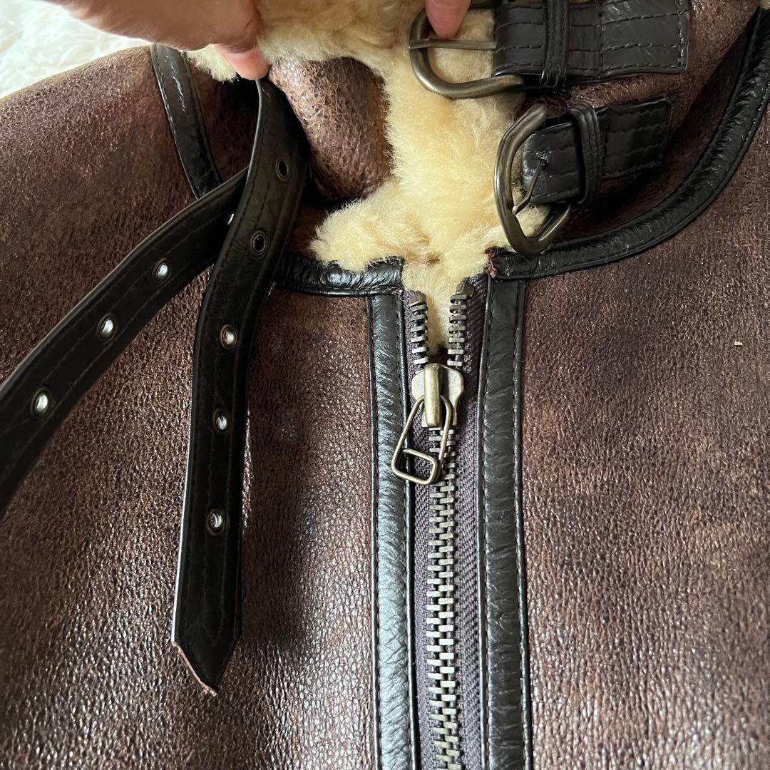 Bー3ラムレザー 本革フライトボアムートンジャケットブラウン90'00'