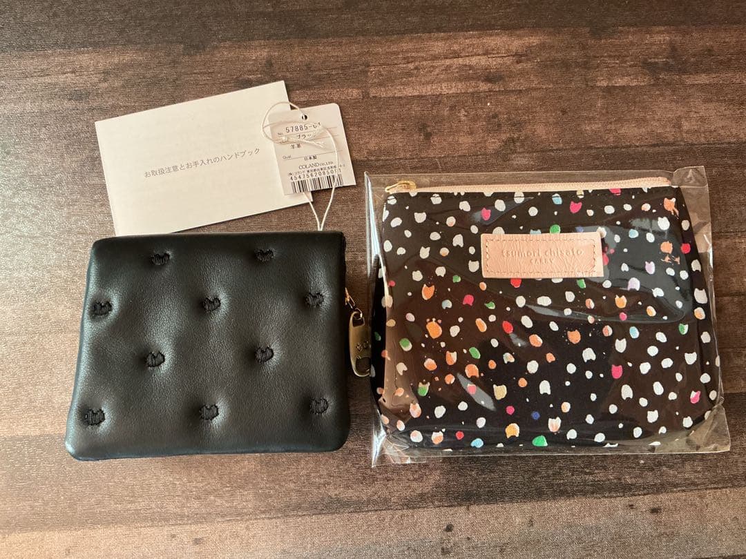 【未使用　箱無し】ぷちネコ2つおり財布　ブラック　ツモリチサト　ノベルティも！