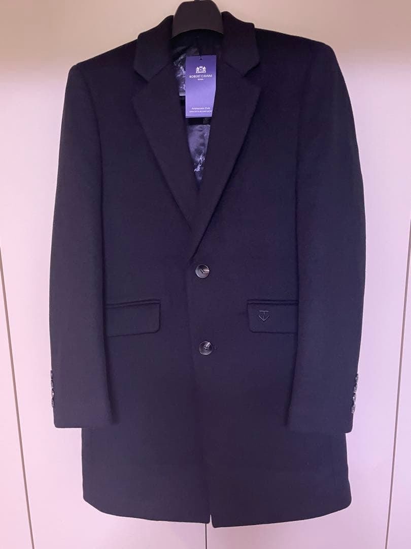 【新品•未使用】100%カシミアロベルトカバーニ ダークネイビーチェスターコート