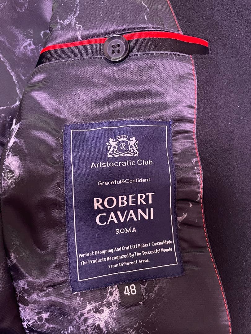 【新品•未使用】100%カシミアロベルトカバーニ ダークネイビーチェスターコート