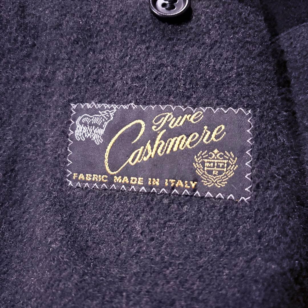 大きいサイズ カシミヤ100% ステンカラーコート イタリア製 L