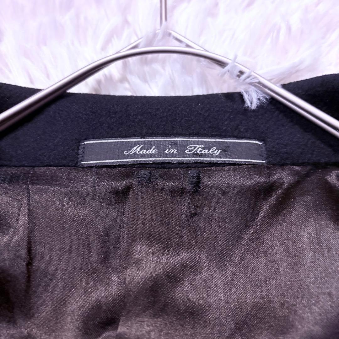 大きいサイズ カシミヤ100% ステンカラーコート イタリア製 L