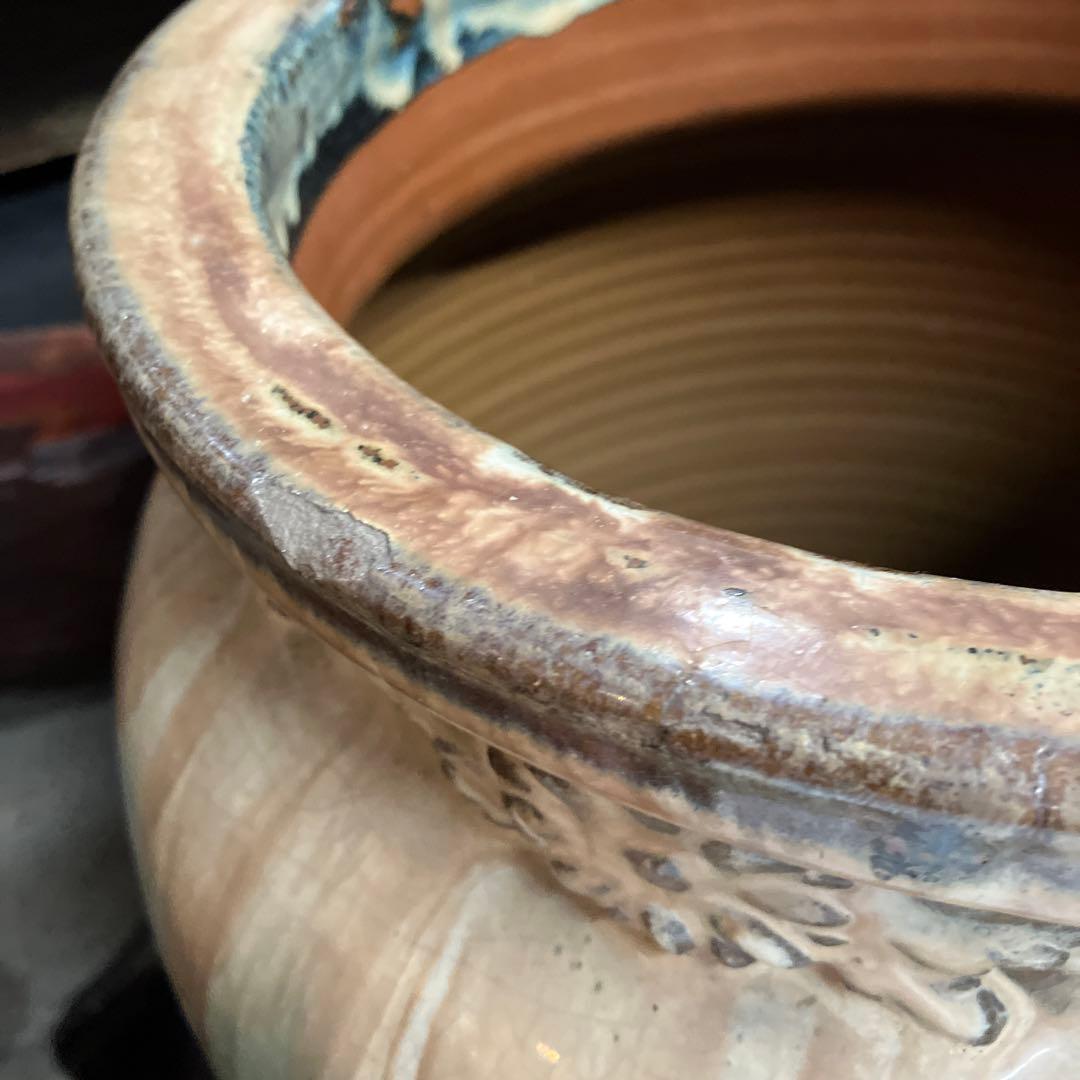 値下げ　笠間焼　カメ　壺　花器