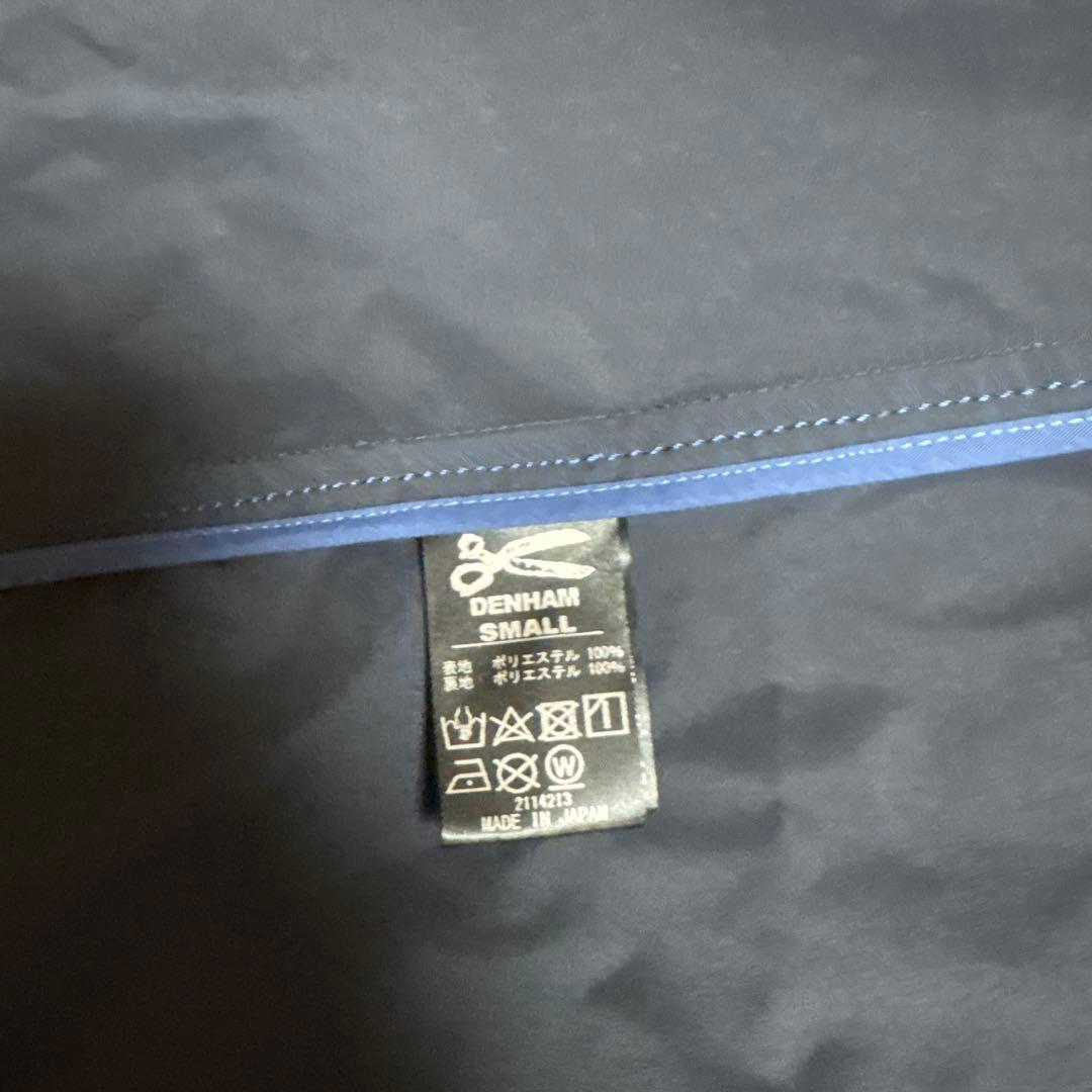 デンハムDENHAMネイビー ステンカラーコート ロゴ入り