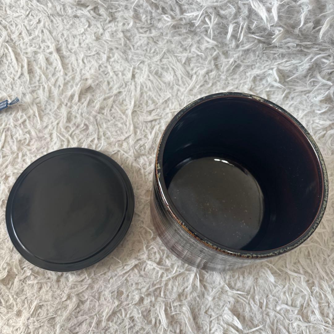 ◎極美品 未使用レベル 水指 宇田佐平造 瀬戸釉 一重口水指 共箱 茶道具