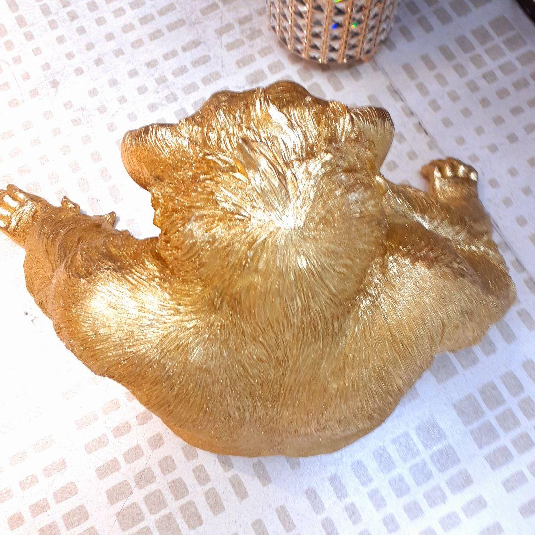 輸入雑貨　北欧　ゴールド　『オラウータンのオブジェ』　開運　縁起物　大きい