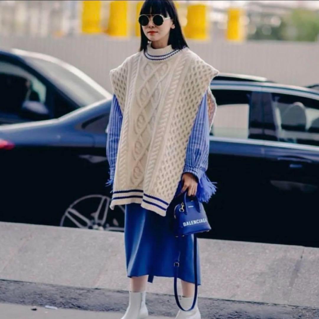 Maison Margiela★肉厚ニット★アラン編み★ワンピース*ジレベスト★