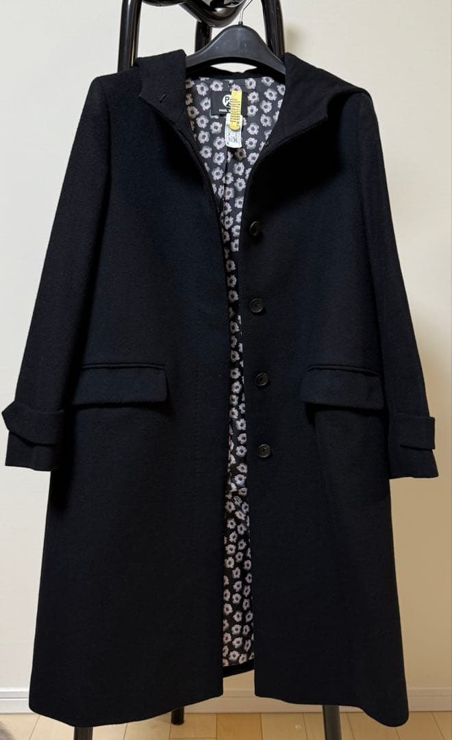 PS PAUL SMITH フード付きロングコート　羊毛　カシミア