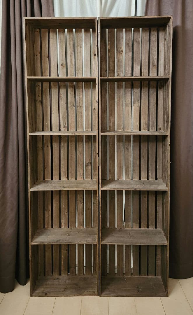 ダークブラウン 木製 ラック 5段