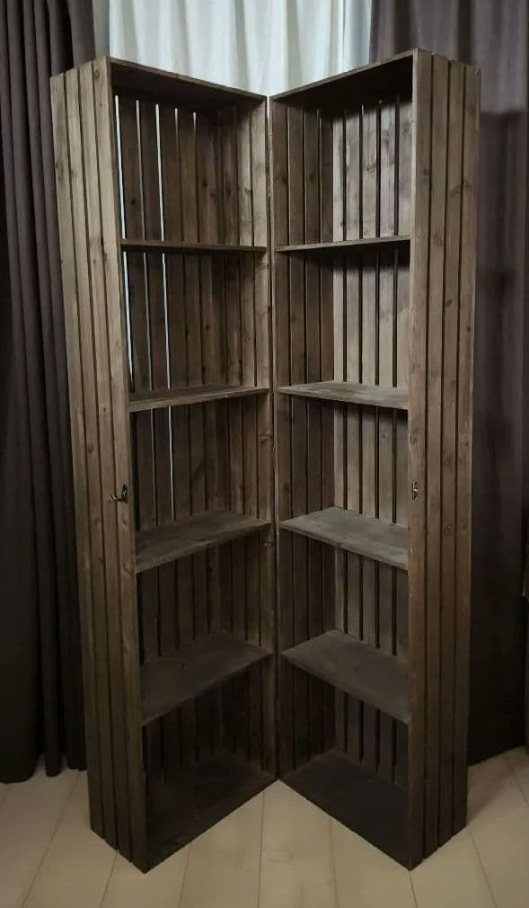 ダークブラウン 木製 ラック 5段