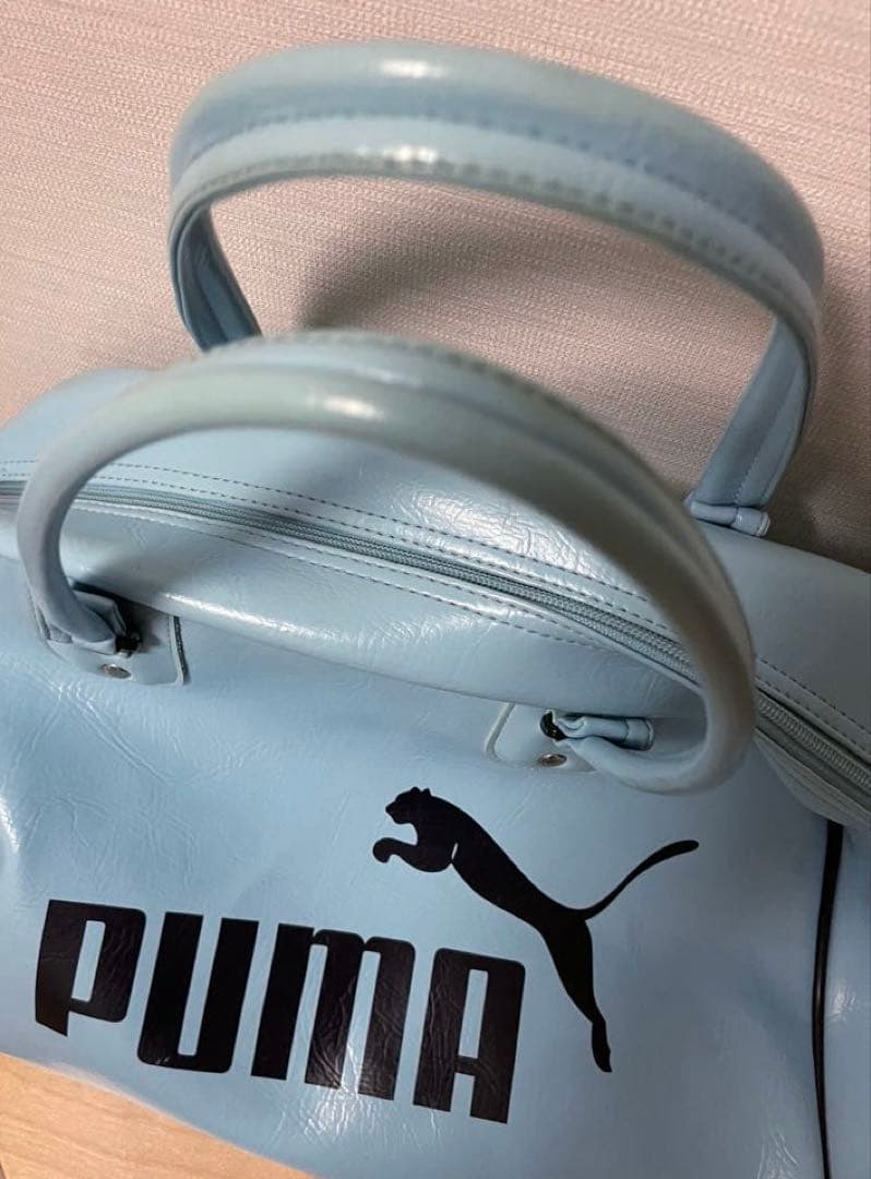 【レトロ】 PUMA 水色　ボストンバッグ
