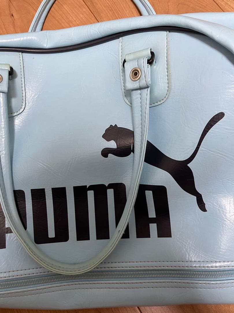 【レトロ】 PUMA 水色　ボストンバッグ