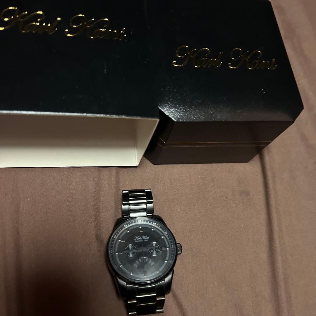 (売り切り激安)Karl Kaniメンズ時計 黒　アバランチ好きに