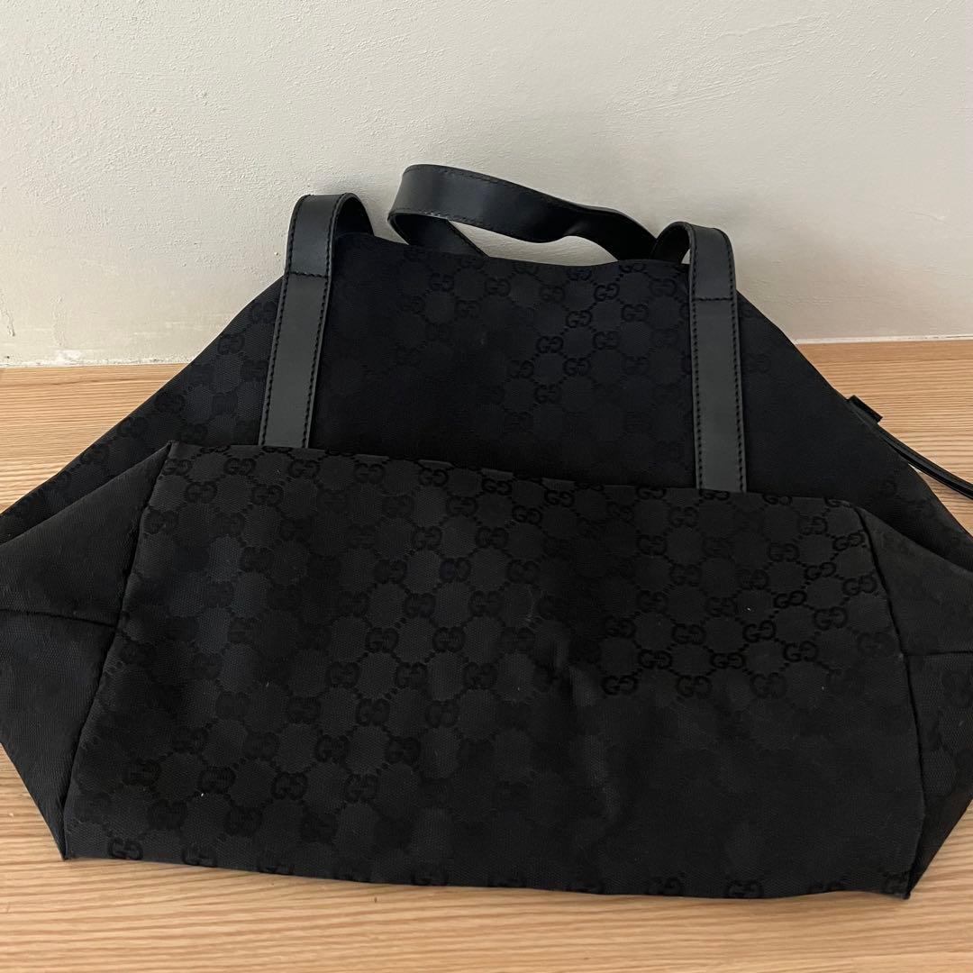 GUCCI GGキャンバス　トートバッグ　ブラック