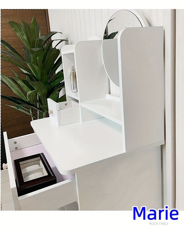 コンパクトかわいいドレッサー フレンチナチュラルスタイル ミラーライト付き女性用