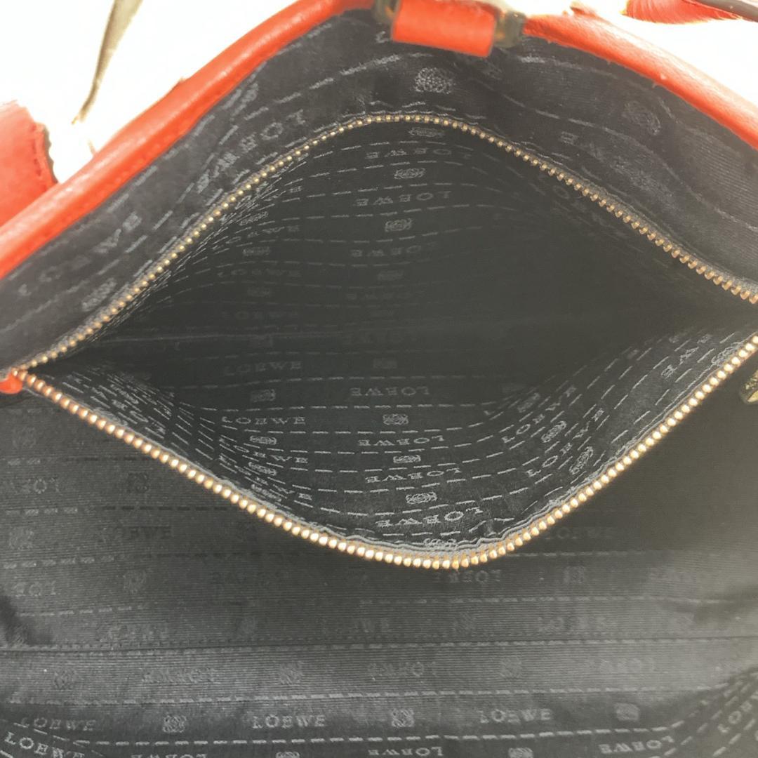 ロエベ ヘリテージ トートバッグ 本革 コーラルレッド オレンジレッド 紅色