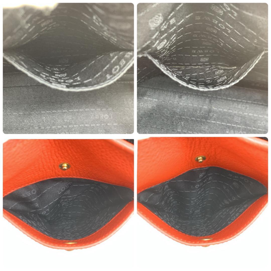 ロエベ ヘリテージ トートバッグ 本革 コーラルレッド オレンジレッド 紅色