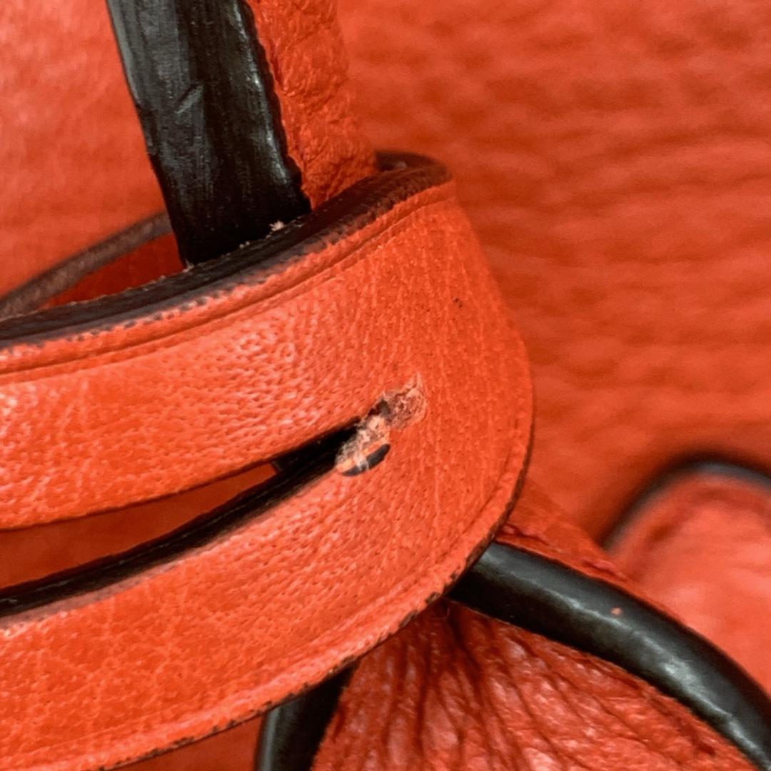 ロエベ ヘリテージ トートバッグ 本革 コーラルレッド オレンジレッド 紅色