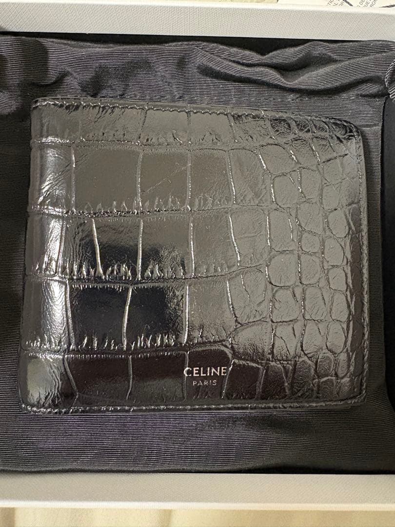 CELINE バイフォールドウォレット / クロコダイル型押しカーフスキン