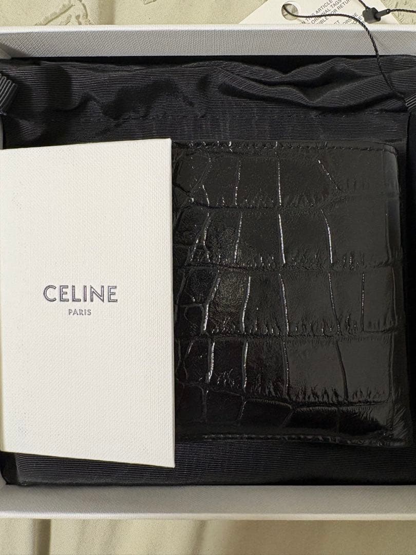 CELINE バイフォールドウォレット / クロコダイル型押しカーフスキン