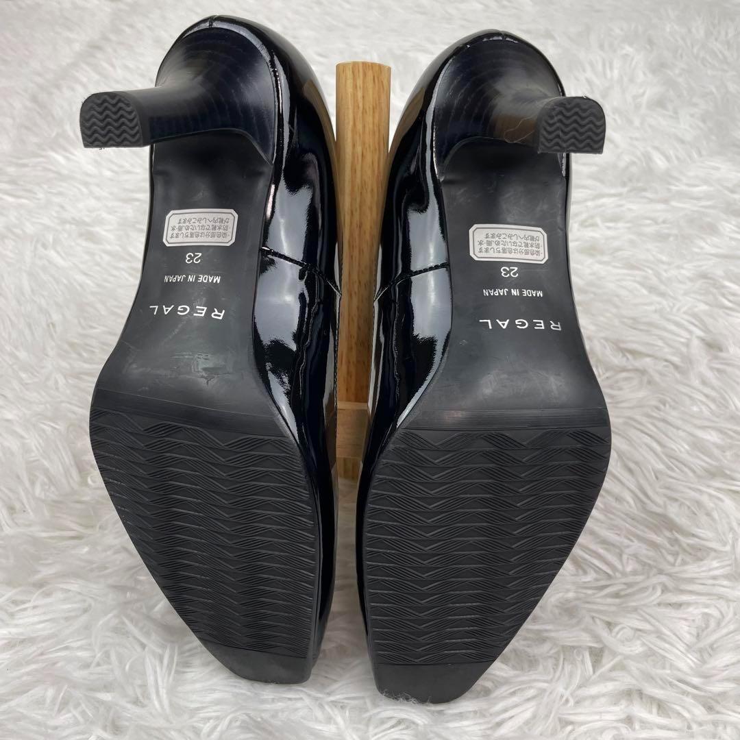 極美品✨リーガル✨ハイヒール✨23cm✨スクエアトゥ✨エナメル✨黒✨冠婚葬祭