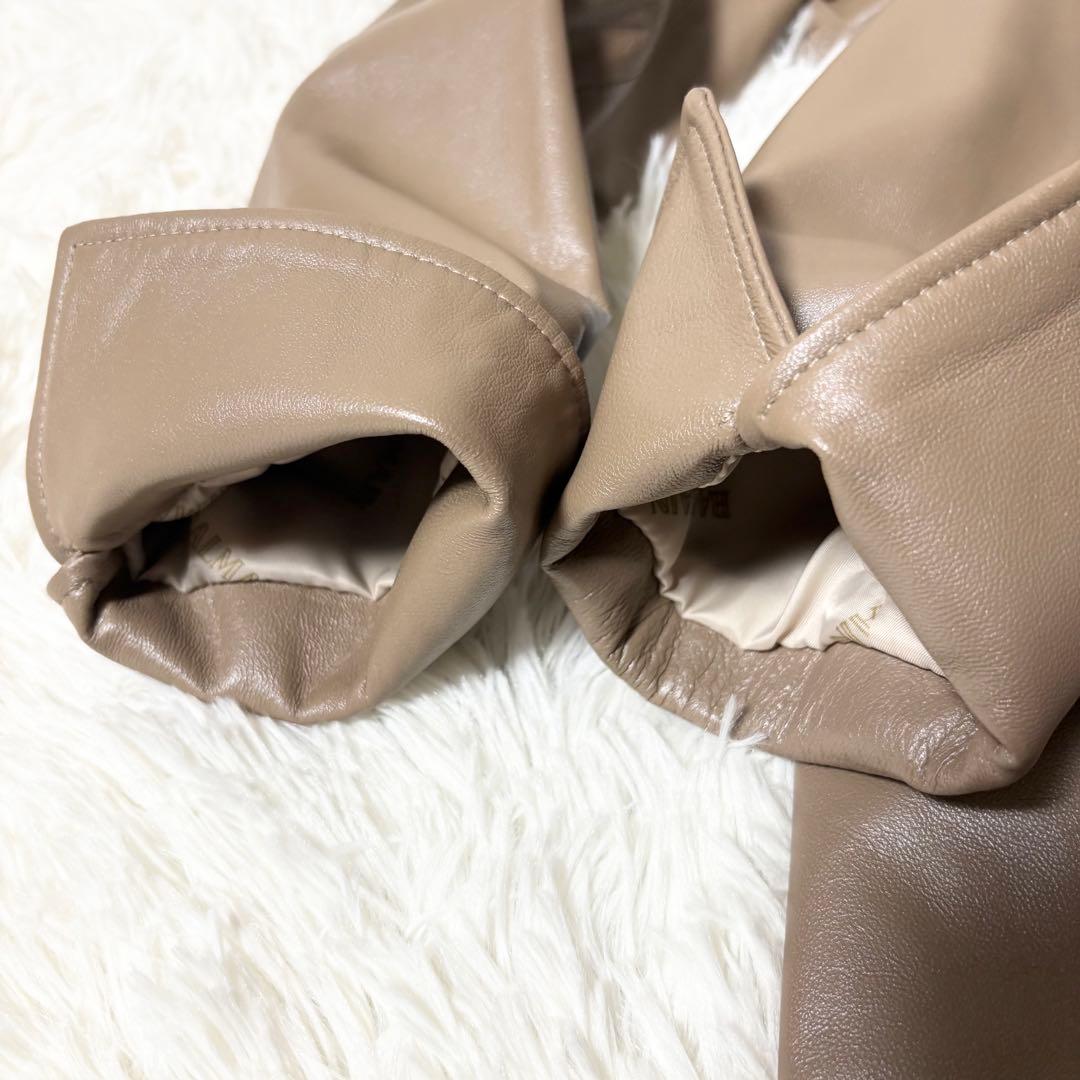 極美品✨バルマン ベルテッド レザーコート 羊革 ラムレザー　ブラウン L相当