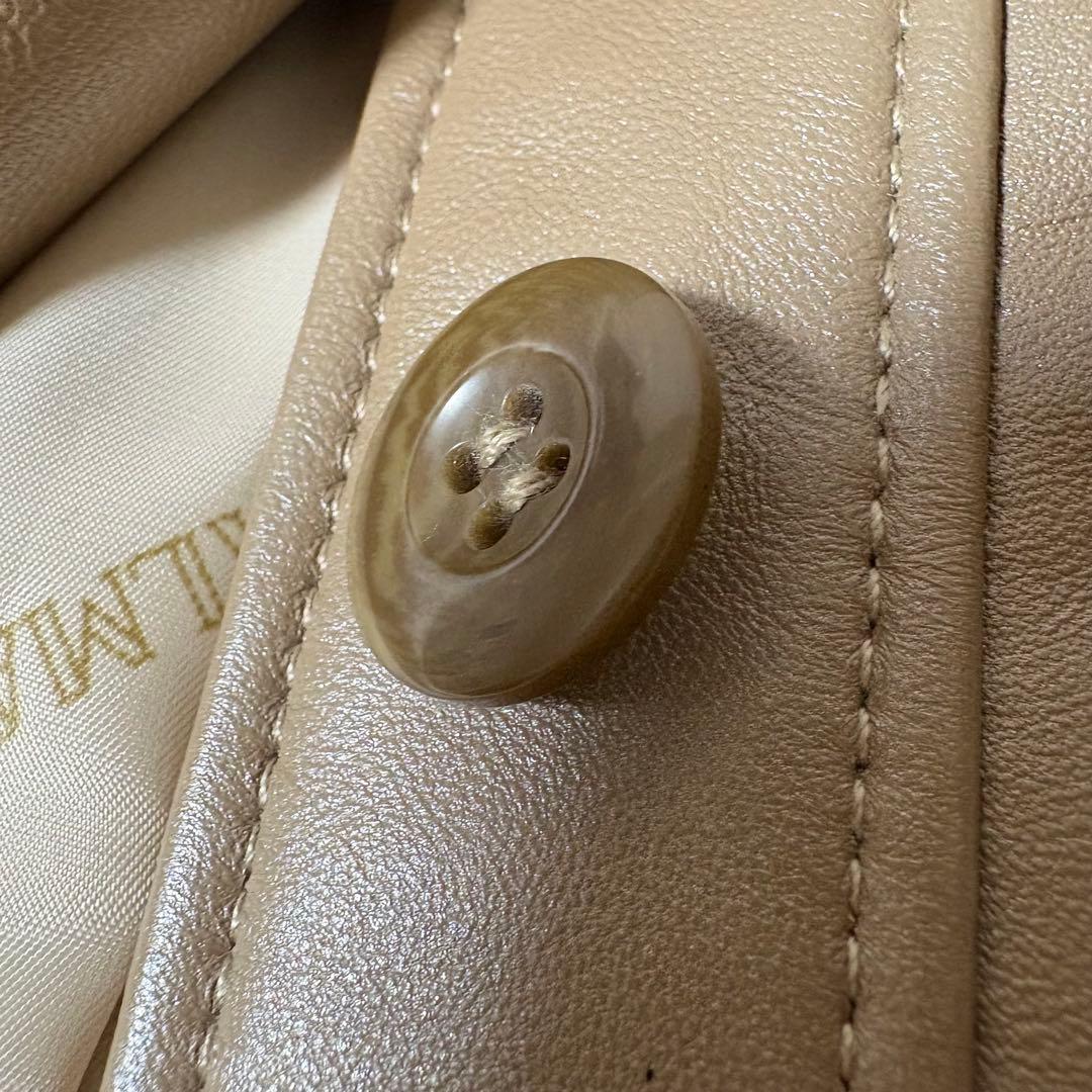 極美品✨バルマン ベルテッド レザーコート 羊革 ラムレザー　ブラウン L相当