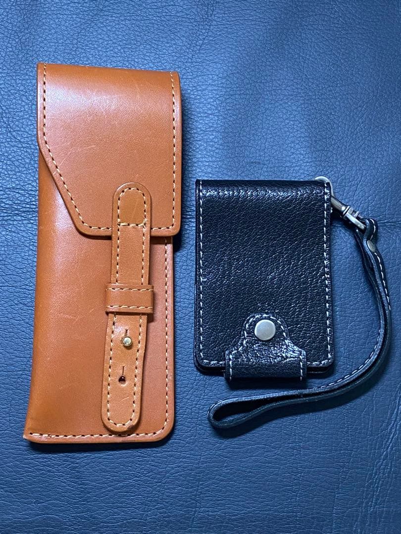 レザー ペンケース2個とメモケースのセット