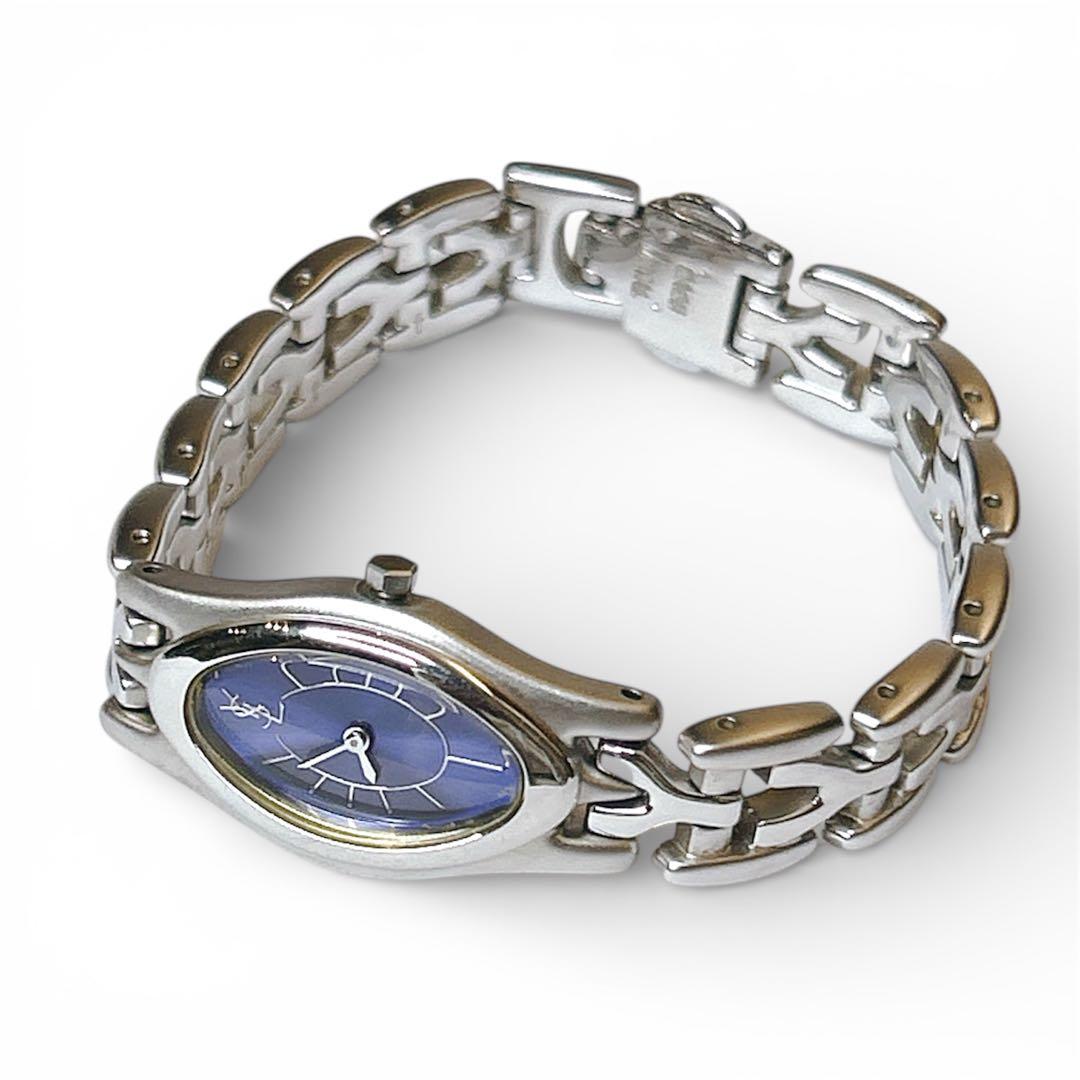 美品✨稼働品　イヴ・サンローラン　オーバル クォーツ　アクセサリー　腕時計　華奢