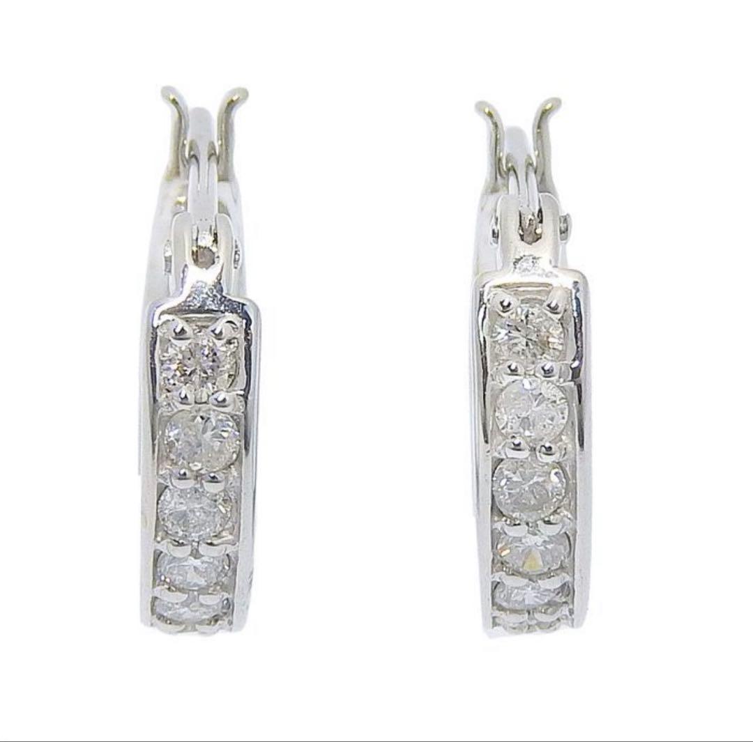 ダイヤモンド　フープ　ピアス